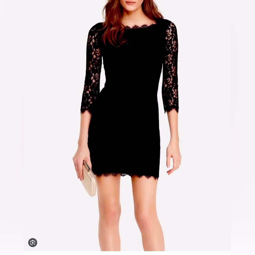DVF black Zarita dress in like new condition; sz 2